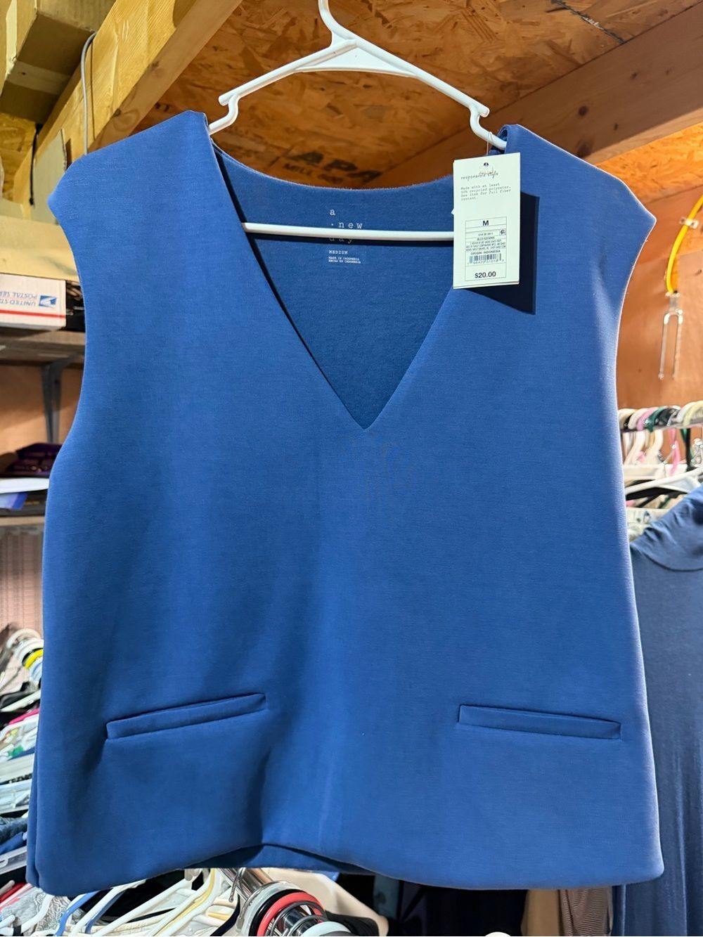 a new day Women’s V-Neck Knit Vest in Blue